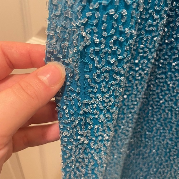 Vintage Je Matadi Fully Beaded Silk High Low Gown Size M - Picture 6 of 14